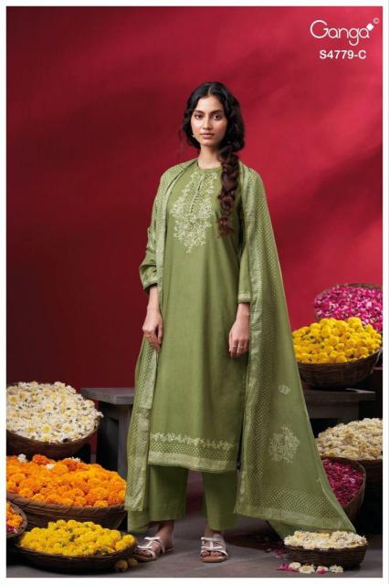 Ganga mivana 4779 cotton dress materials wholesale